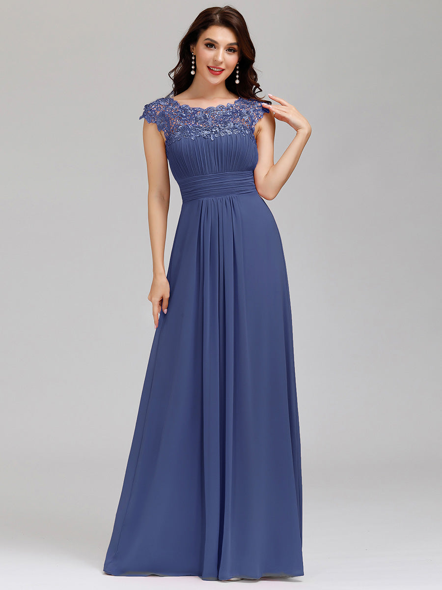 Ever pretty lace on sale cap sleeve evening gown