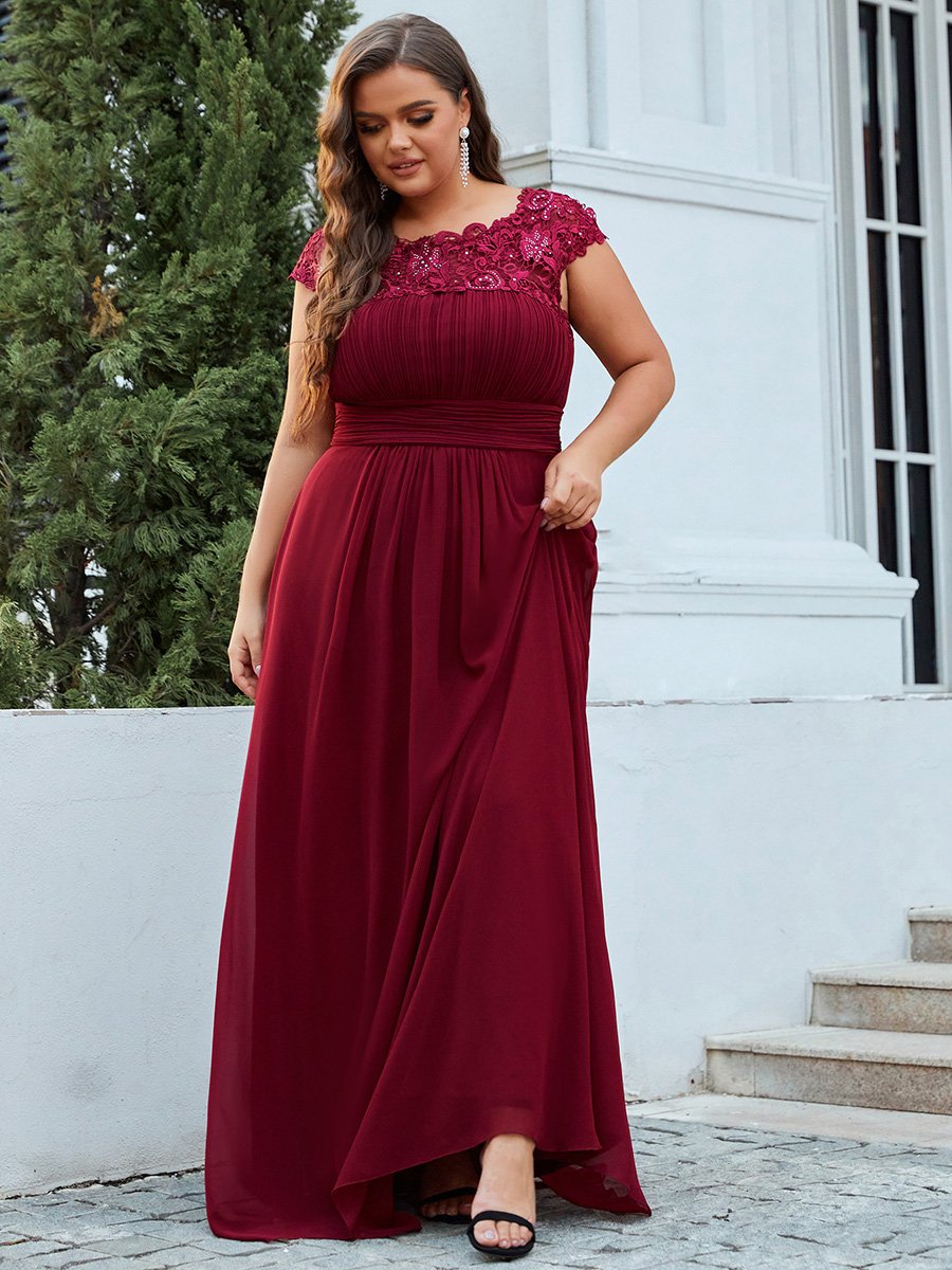 Plus size long red formal dress hotsell