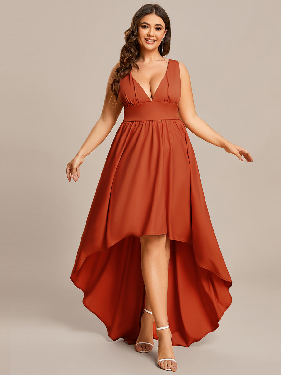 Coral High Low Bridesmaid Dress