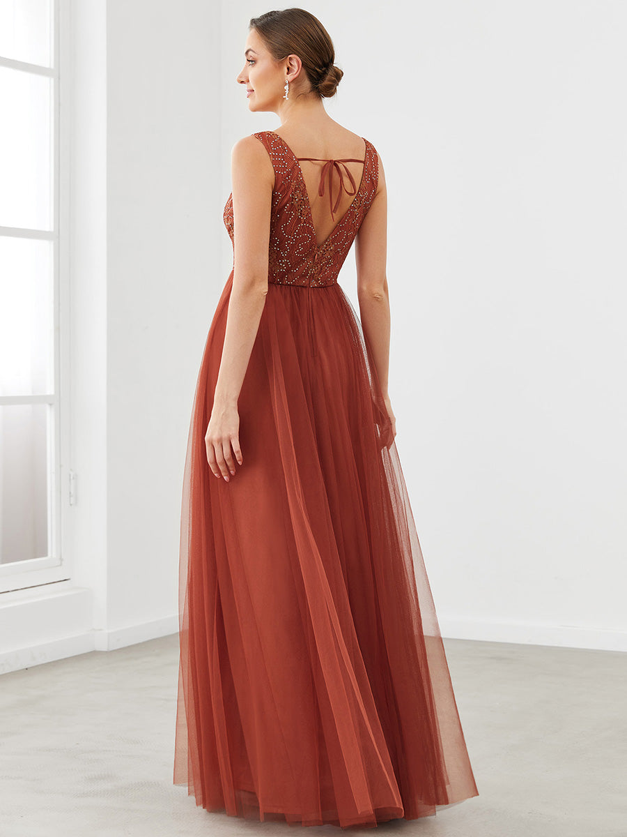 Brick red bridesmaid fashion dresses