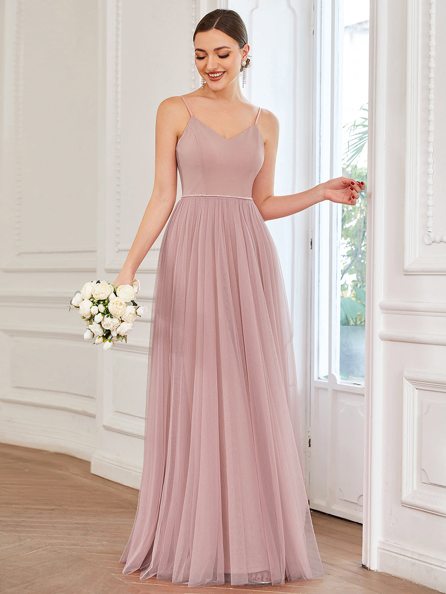 Dusty rose a line cheap dress