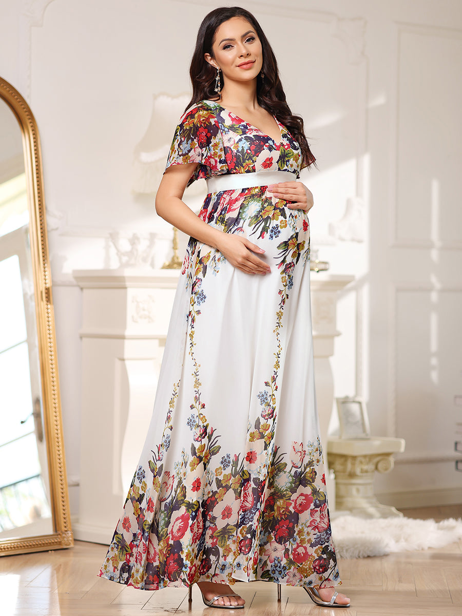 Short floral maternity top dress