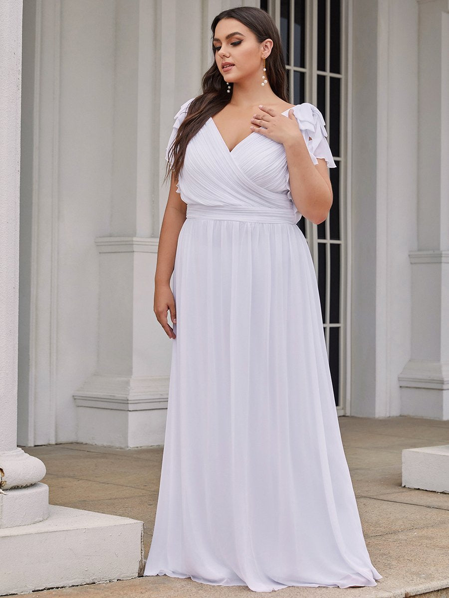 Plus size 2024 white chiffon dress