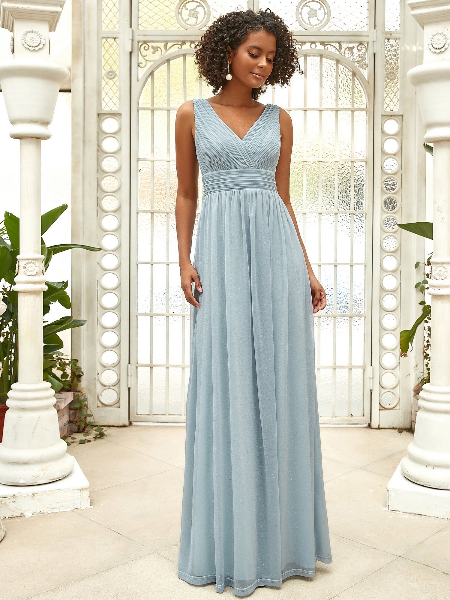 V neck outlet occasion dresses