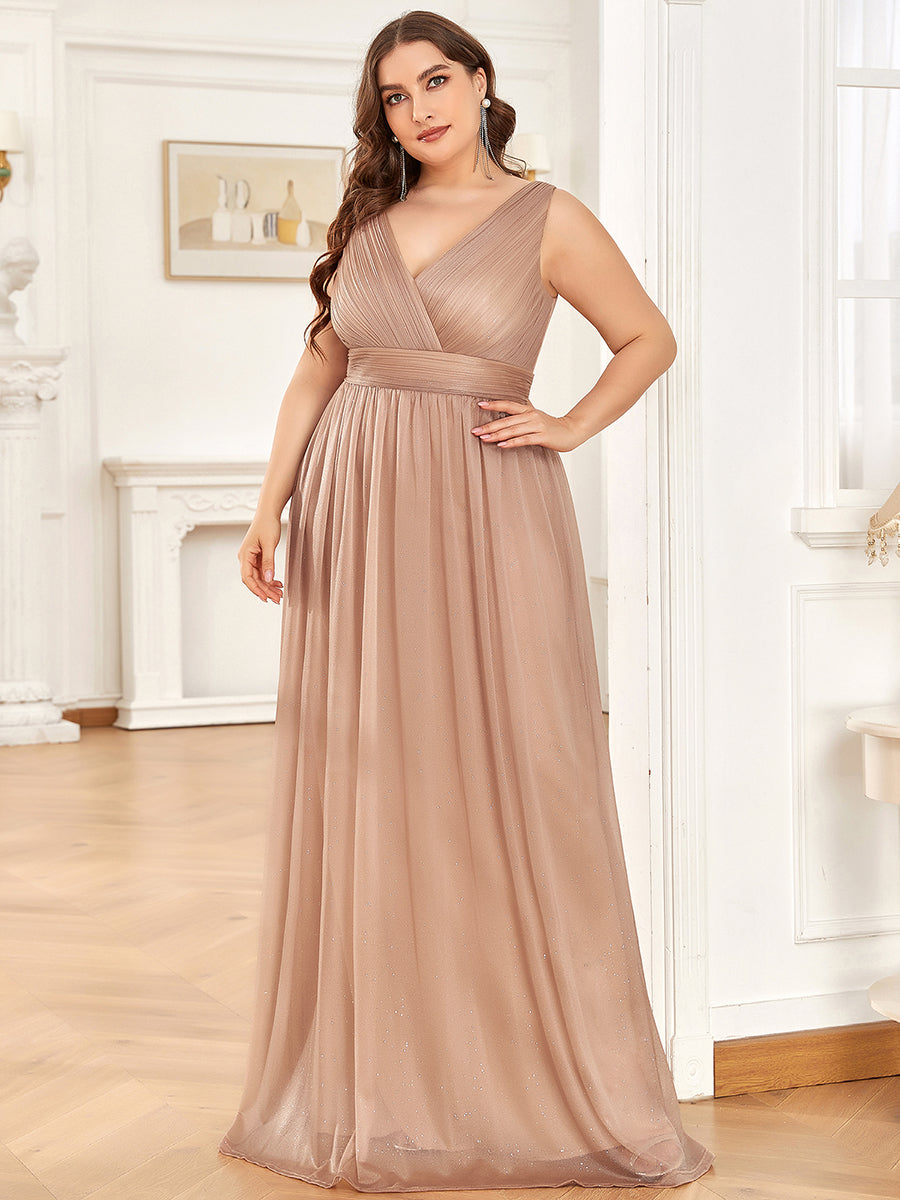 Rose gold plus 2024 size party dress