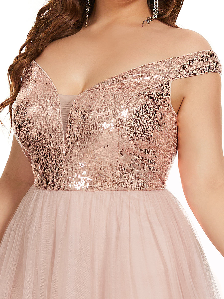 Plus size rose gold best sale party dress