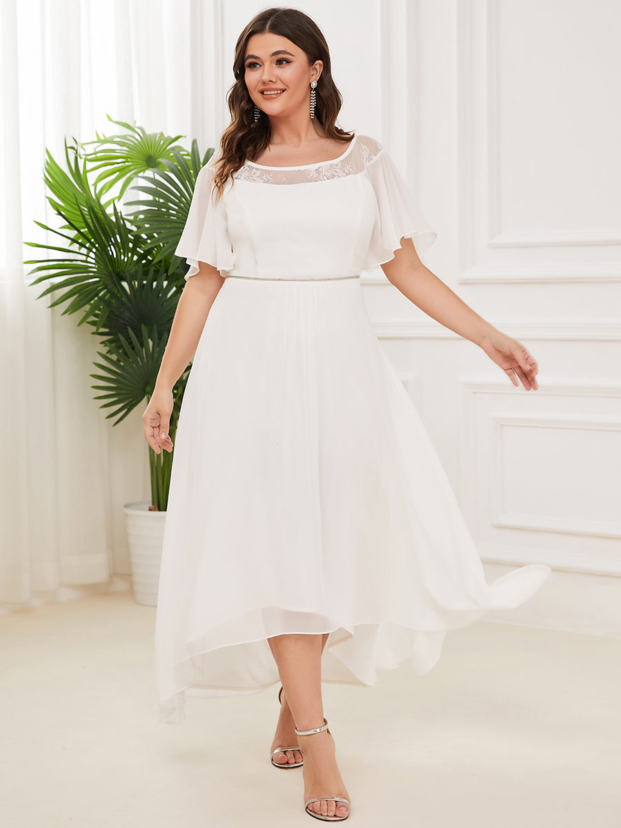 Boat neck tea length clearance dress