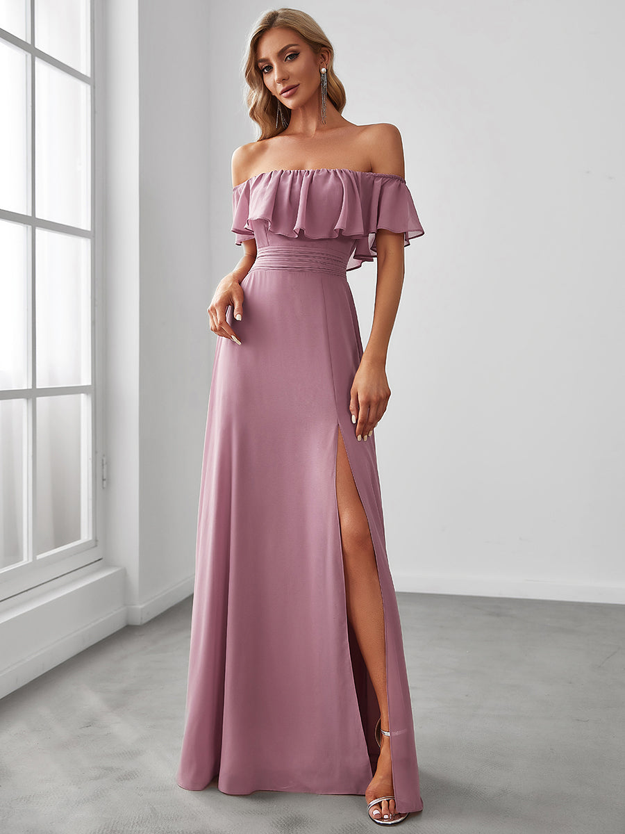 Wholesale Empire Waist A-Line Evening Party Chiffon Dress