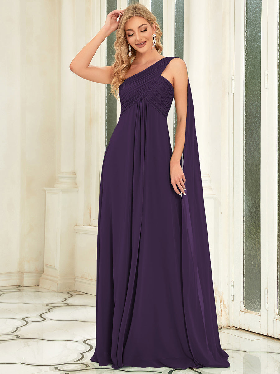 One Shoulder Chiffon Bridesmaid Dress Mori Lee