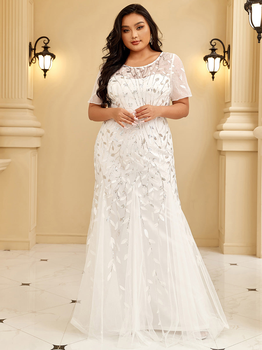 Plus size white hot sale tulle dress